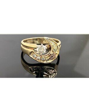 Cocktail Diamond Ring 0.30ctw 14k Yellow Gold Estate Jewelry Women's Size 8.5